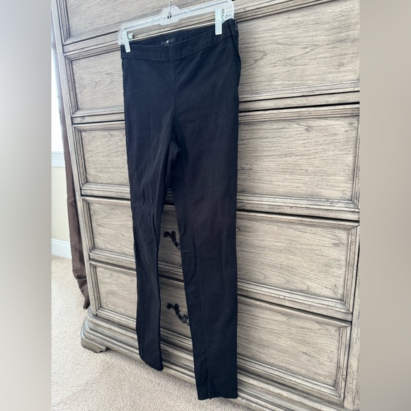 H&M Black Trousers EUC Skinny Khakis Dress Pants Chinos Cotton Stretch High Rise - Picture 3 of 9